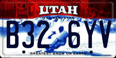 UT license plate B326YV