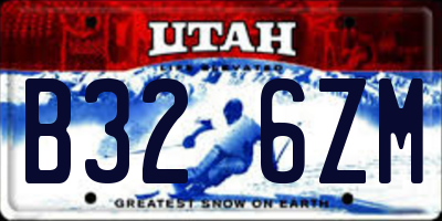 UT license plate B326ZM