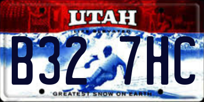UT license plate B327HC