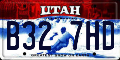 UT license plate B327HD