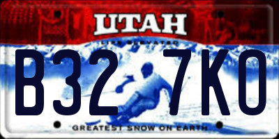 UT license plate B327KO