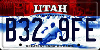 UT license plate B329FE