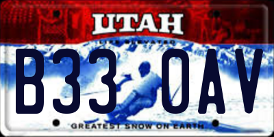 UT license plate B330AV