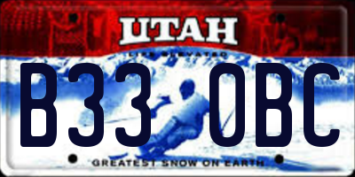 UT license plate B330BC