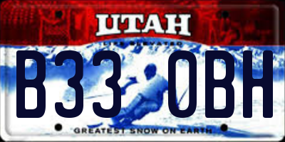 UT license plate B330BH