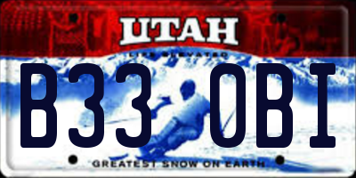 UT license plate B330BI