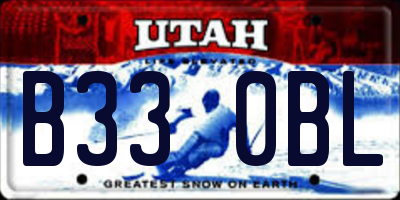 UT license plate B330BL