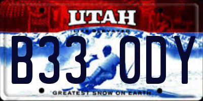 UT license plate B330DY