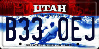 UT license plate B330EJ