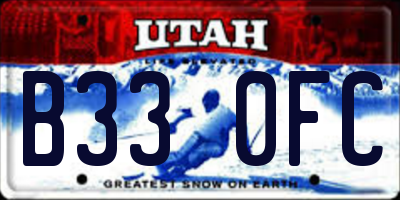 UT license plate B330FC