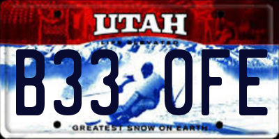UT license plate B330FE
