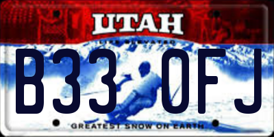UT license plate B330FJ