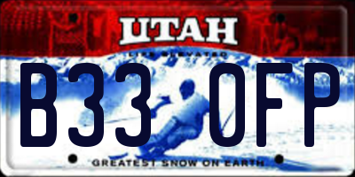 UT license plate B330FP