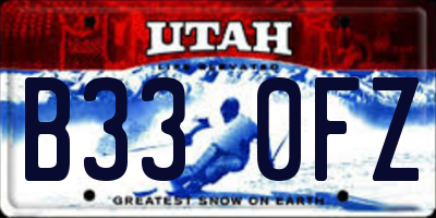 UT license plate B330FZ