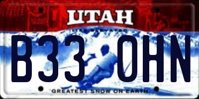 UT license plate B330HN