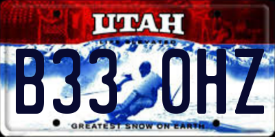 UT license plate B330HZ