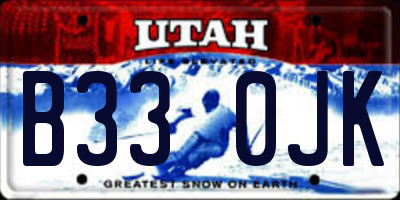 UT license plate B330JK