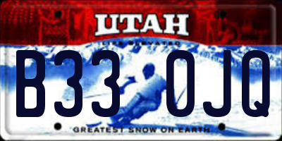 UT license plate B330JQ