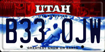UT license plate B330JW