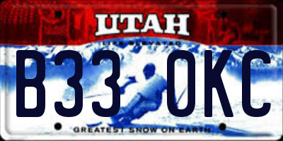 UT license plate B330KC