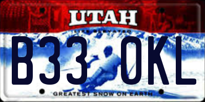 UT license plate B330KL