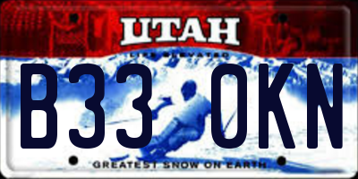 UT license plate B330KN