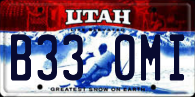 UT license plate B330MI