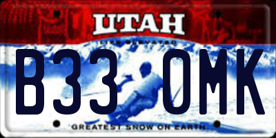 UT license plate B330MK