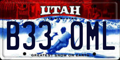 UT license plate B330ML