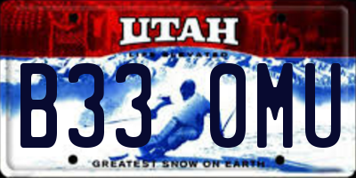 UT license plate B330MU