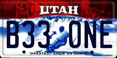UT license plate B330NE