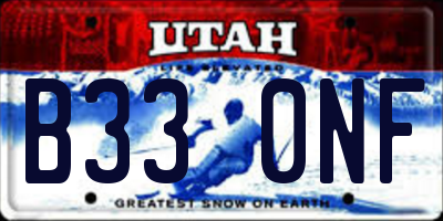 UT license plate B330NF