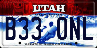 UT license plate B330NL