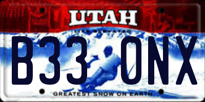 UT license plate B330NX