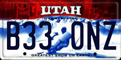 UT license plate B330NZ