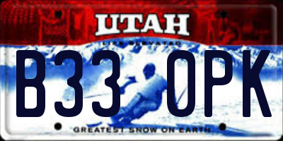 UT license plate B330PK