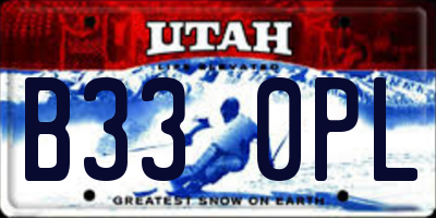 UT license plate B330PL