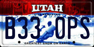 UT license plate B330PS