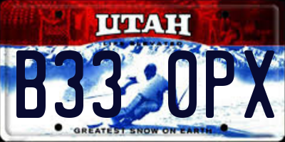 UT license plate B330PX