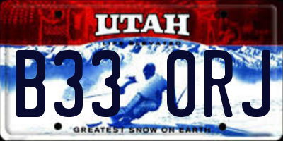 UT license plate B330RJ