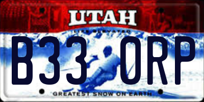 UT license plate B330RP