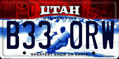 UT license plate B330RW