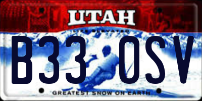 UT license plate B330SV