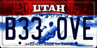 UT license plate B330VE