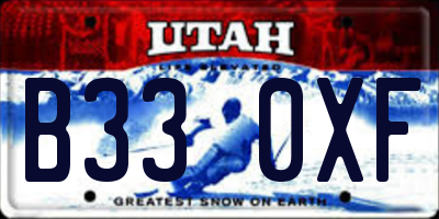 UT license plate B330XF