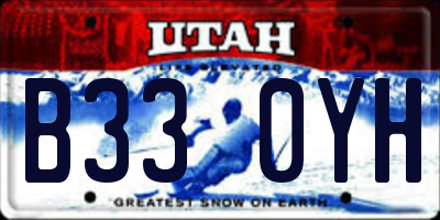 UT license plate B330YH