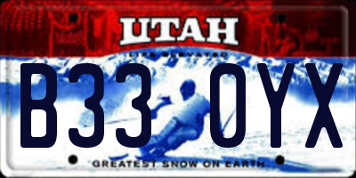 UT license plate B330YX
