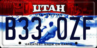 UT license plate B330ZF