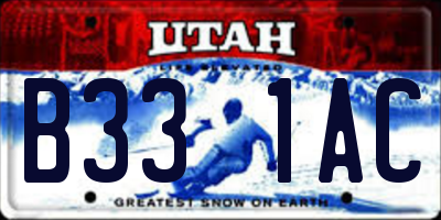 UT license plate B331AC