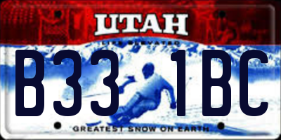 UT license plate B331BC